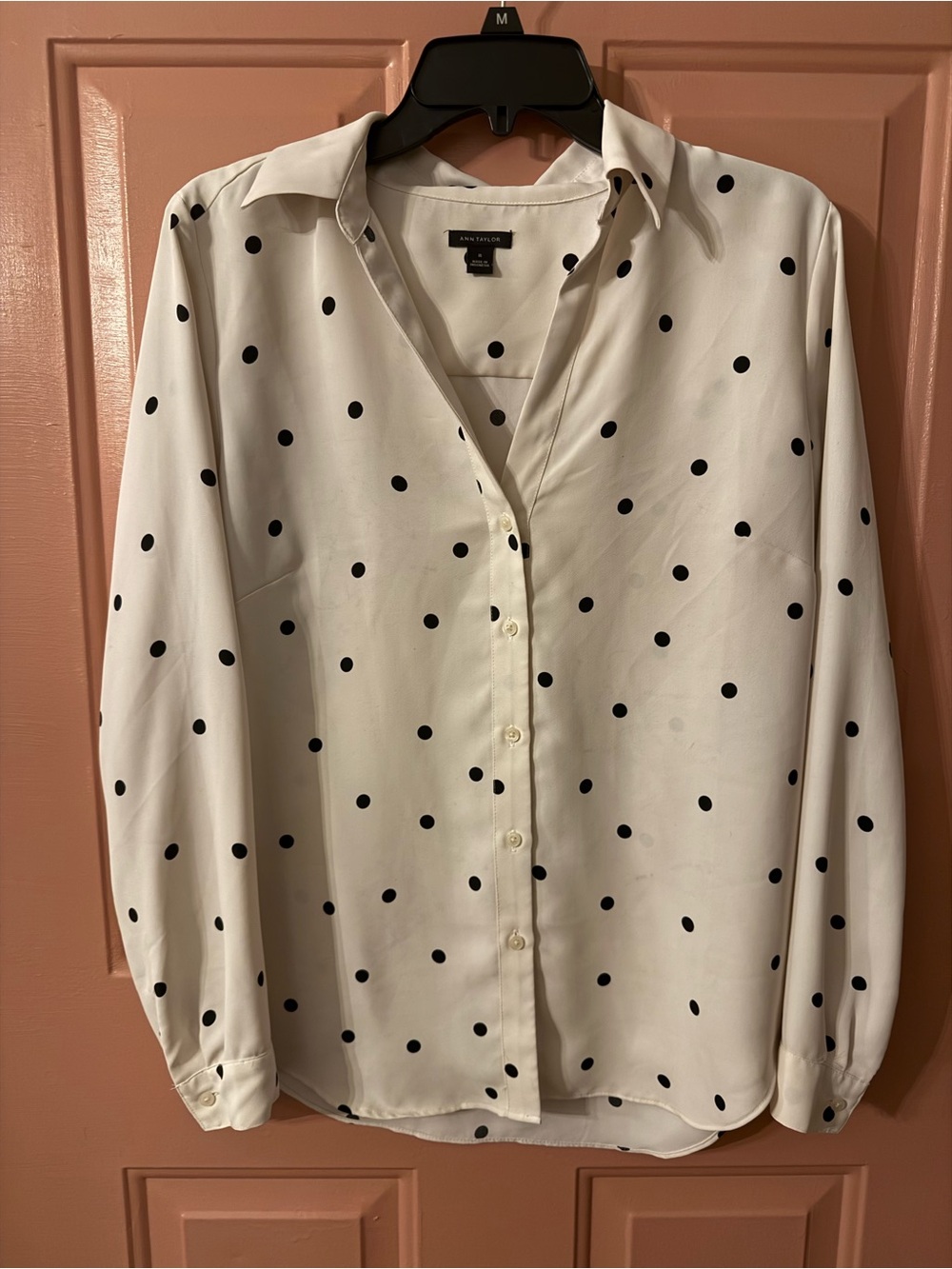 Ann Taylor Essential Shirt - Polka Dot Black/White